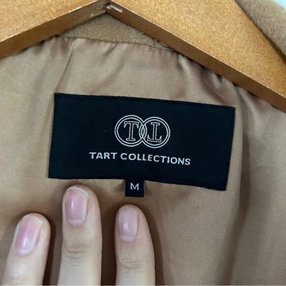 Tart Collections Tan Wool Pea Coat Winter Casual Classic Medium - Picture 3 of 10